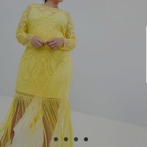 Brand new yellow mesh dress